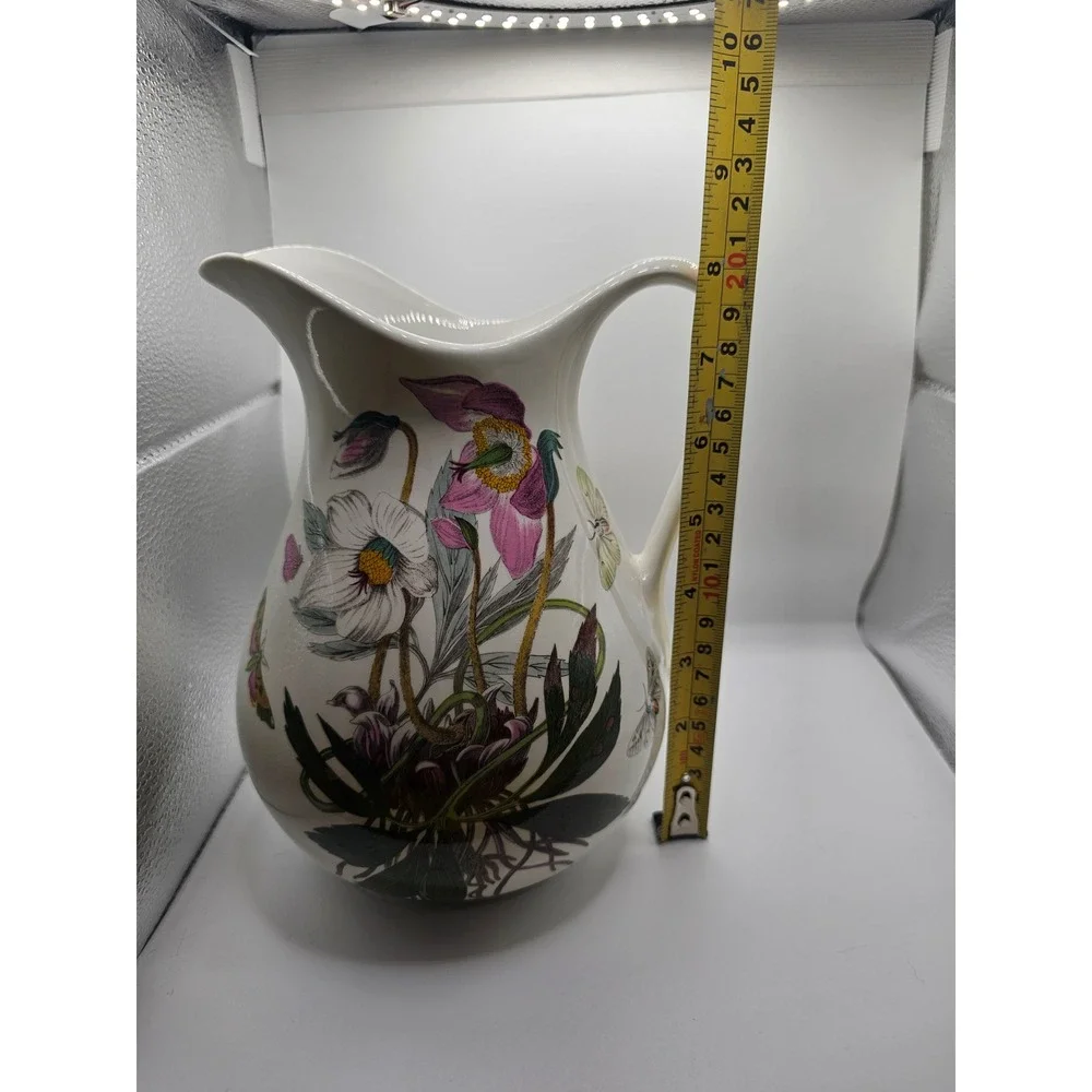 Portmeirion Botanic Garden Pitcher Helleborus Niger Christmas Rose Floral 8.5in